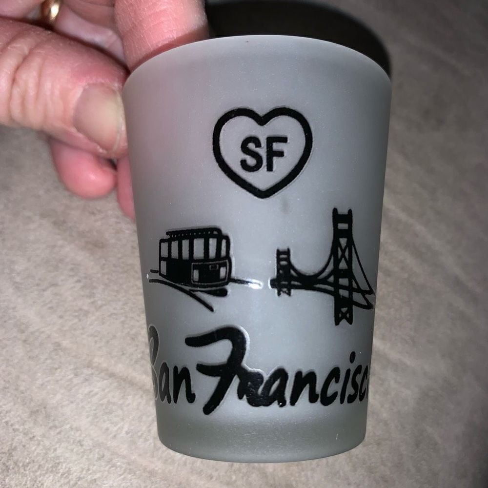 San Francisco Frosted Glass Souvenir Shot Glass Barware Man Cave